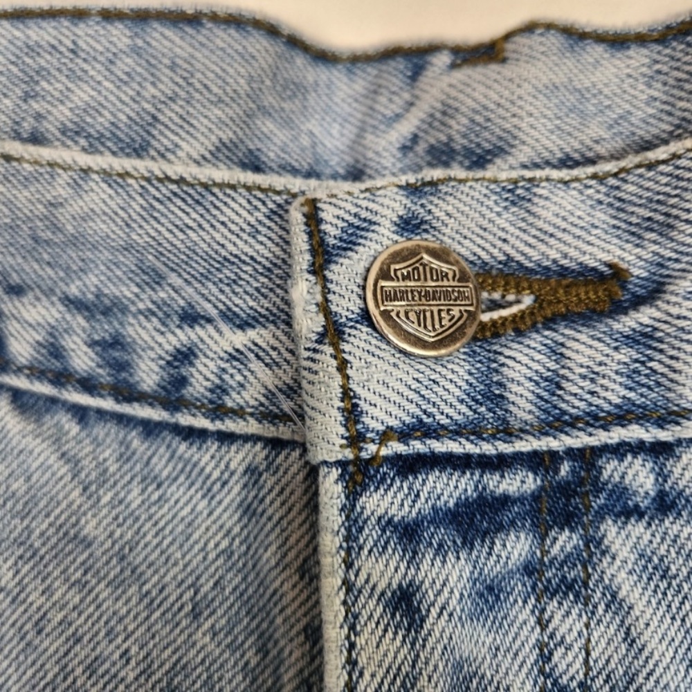 Vintage Harley Davidson Jeans 90s High Waisted Rise 100% Cotton Straight Leg - Picture 6 of 12